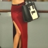 Red leg split maxi skirt - Pickture